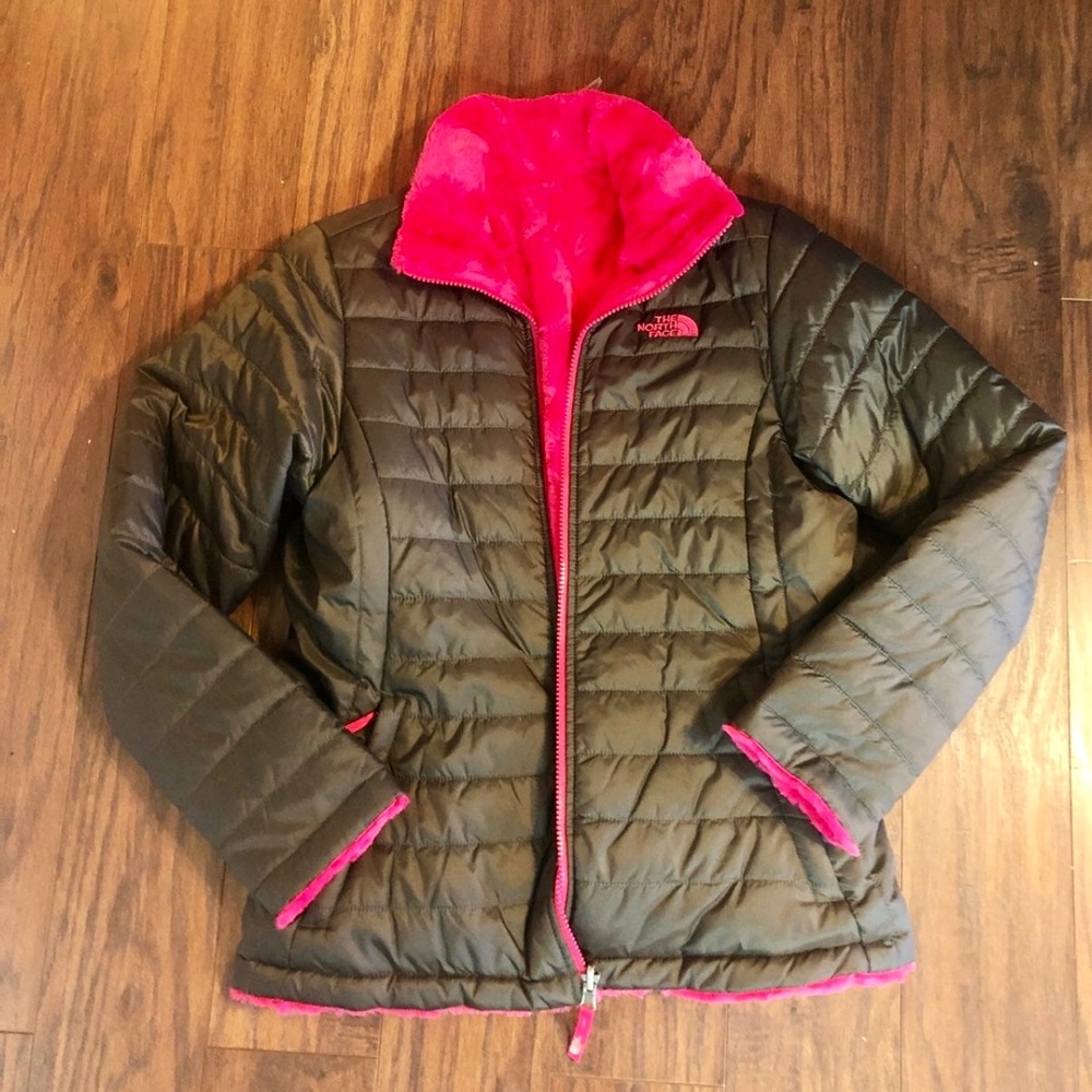 The North Face Girls Reversible Puffer Coat Jacket XL 18